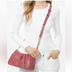 Michael Kors Rose Crossbody Bag with Gold Accents
